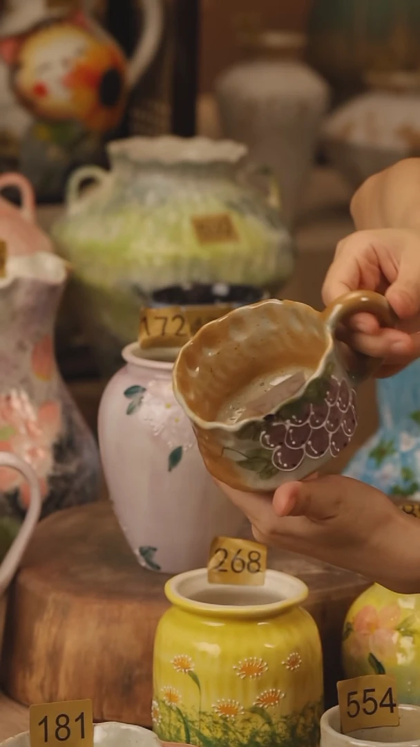 陶瓷207景德镇设计师手作花器摆件侘寂风