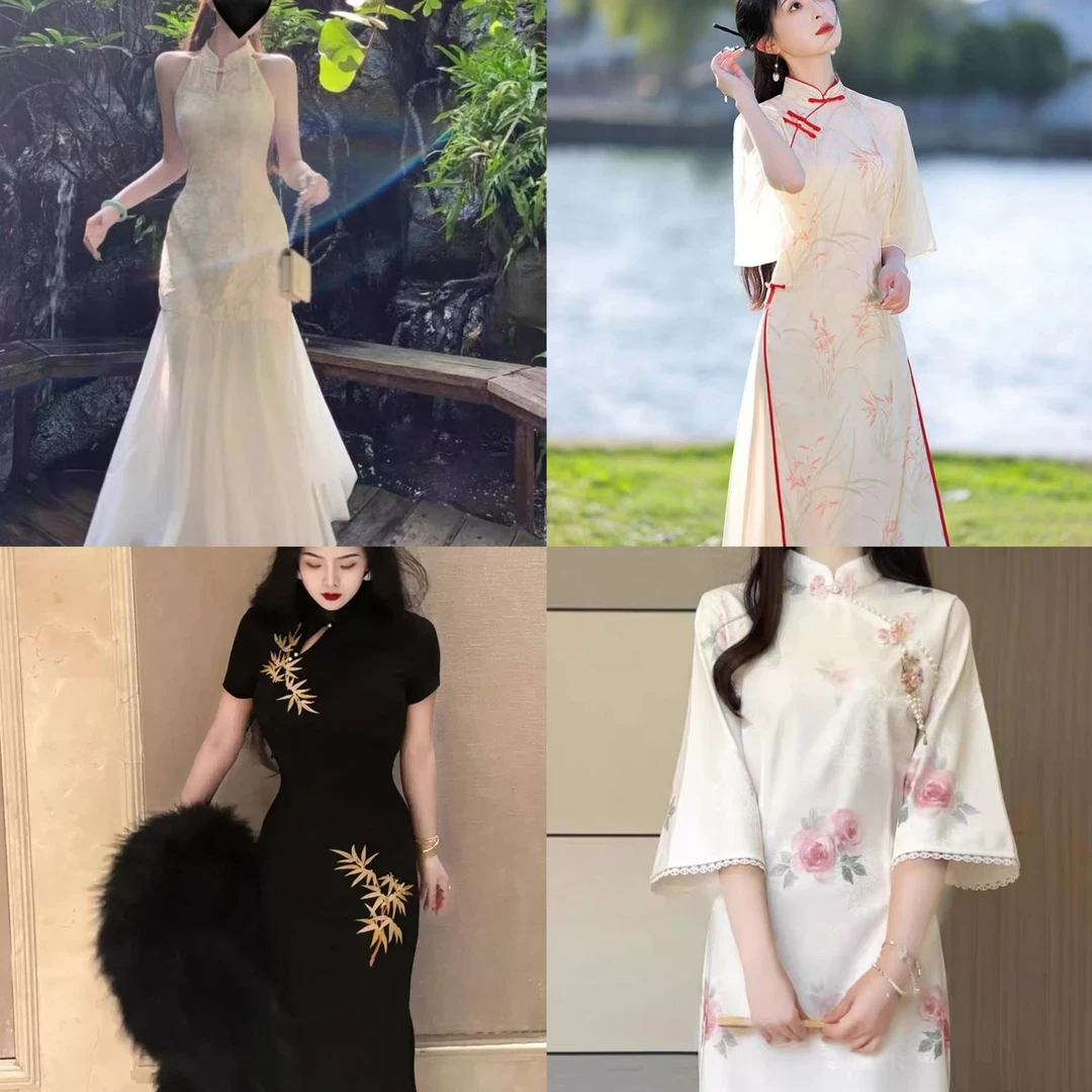 【发编码试穿1】2025新款国风改良显瘦气质旗袍新中式连衣裙合集