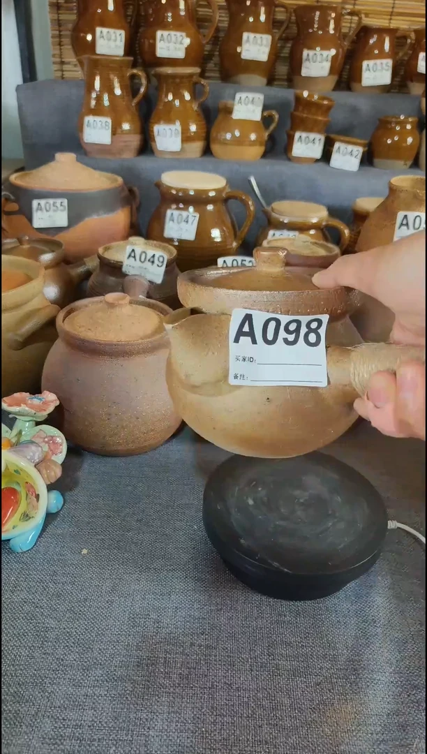 粗陶A098号瑕疵带盖煮茶壶500ml