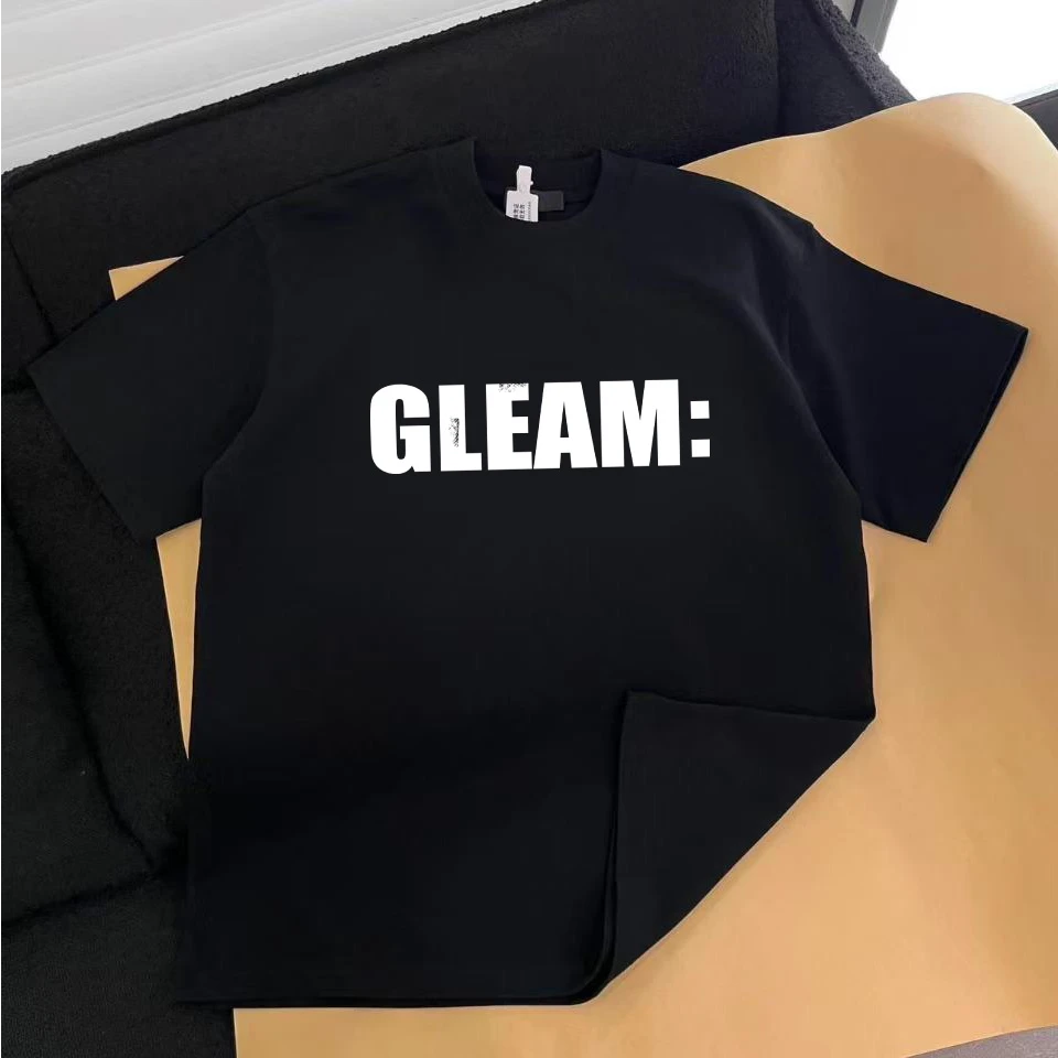 潮牌美式破损印花短袖T恤男士夏季新款情侣圆领宽松小领口上衣