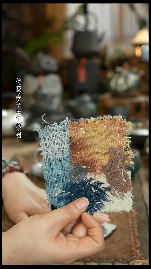 纯手工布艺杯垫。
