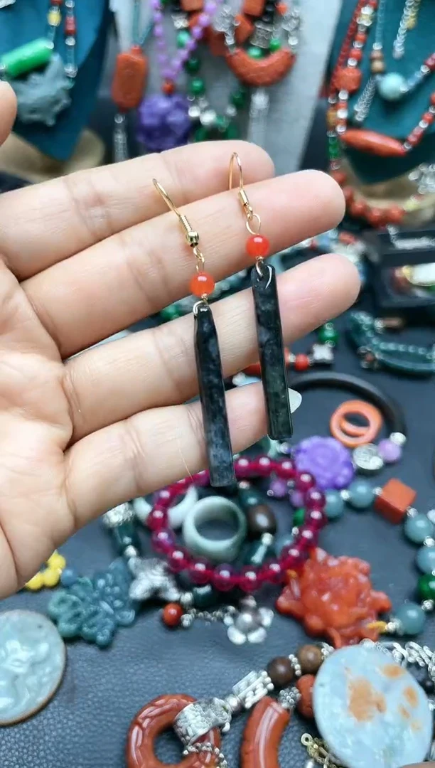 翡翠未镶嵌耳饰A15SDFSDFSDSFD