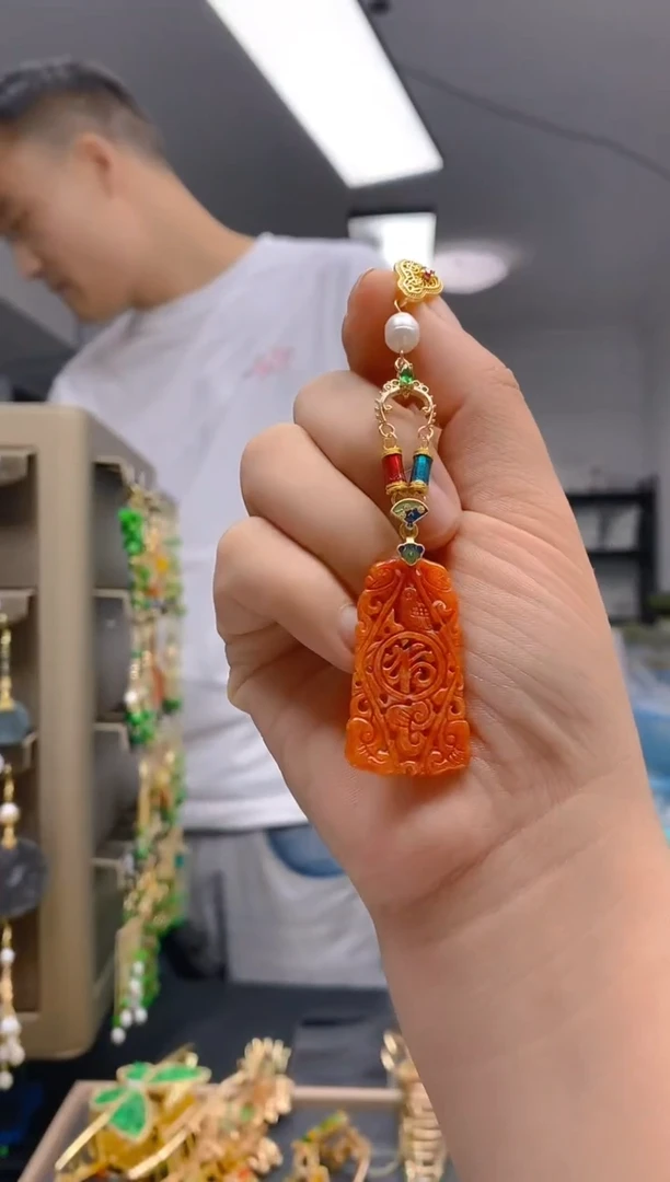【闪购商品】翡翠耳饰合金366翡翠压襟