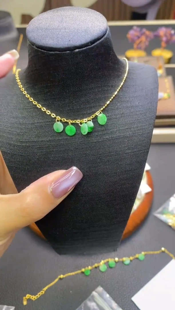 翡翠银S925镶嵌颈饰多样性发其一净货17177