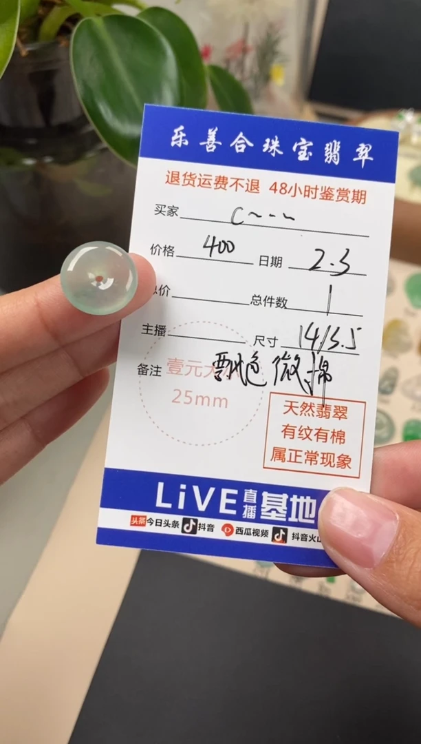 【闪购商品】翡翠颈饰未镶嵌翡翠冰晴平安扣