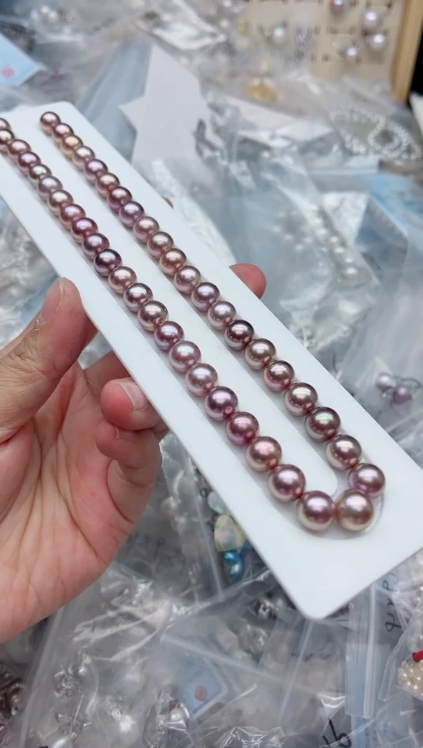 项链银S925镶嵌淡水珍珠，非无暇