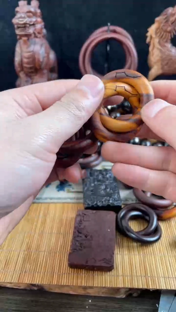 【闪购商品】木桃木刻六七星小乾坤圈