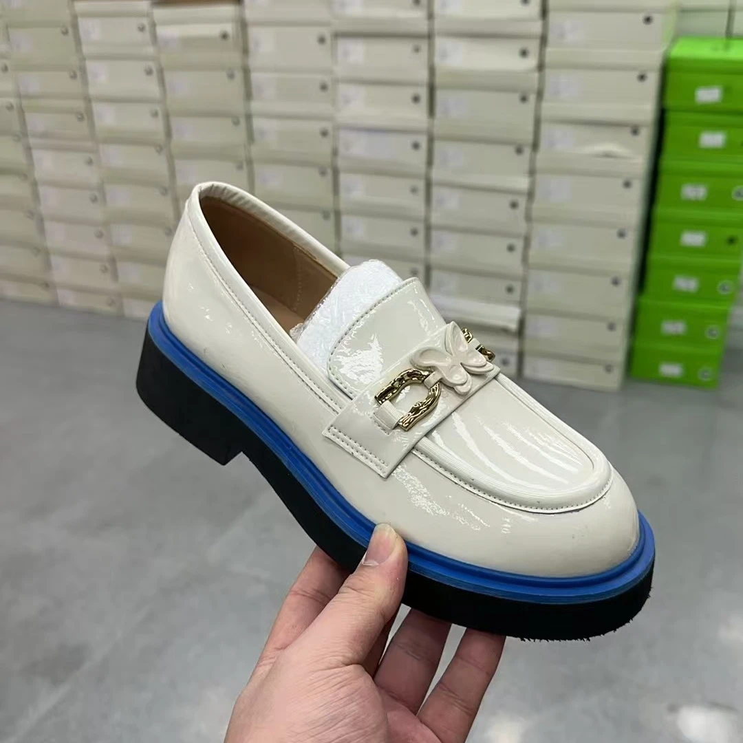 乐福鞋厚底软底2025新款秋冬真皮英伦风牛皮一脚蹬皮鞋 2421