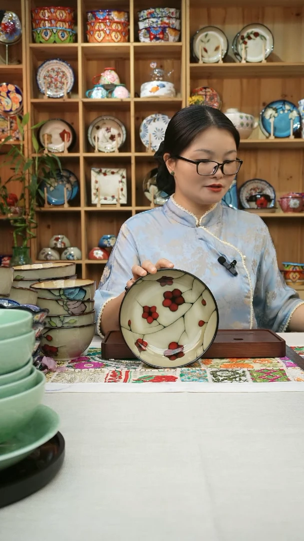 瓷片小可陶瓷一组10个小深盘