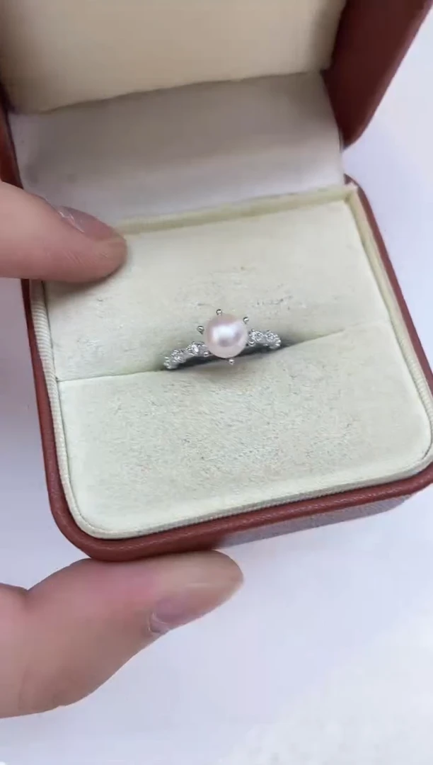 银S925镶嵌海水珍珠戒指