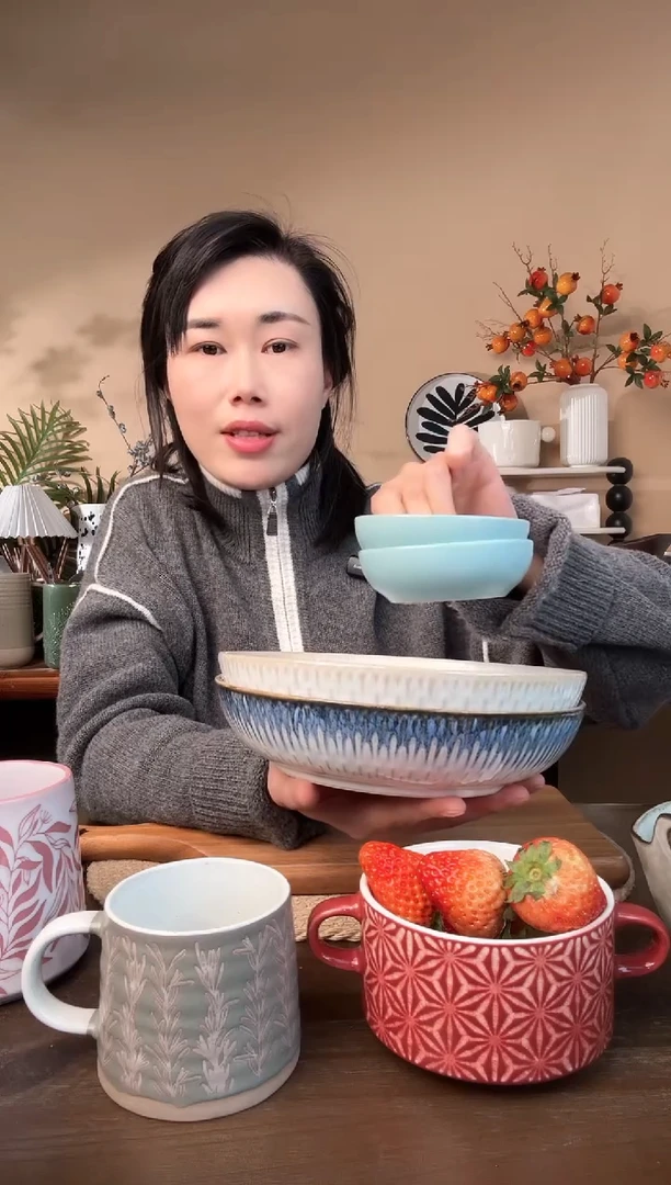 【闪购商品】瓷片8.5英寸窑变线条碗2只微瑕