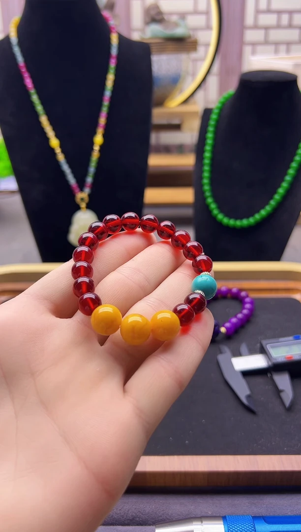 【闪购商品】血珀手链14K金镶嵌S364