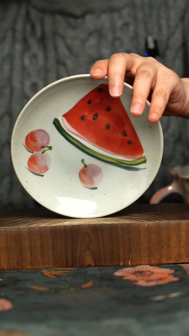 杯釉下彩手工手绘同款陶器