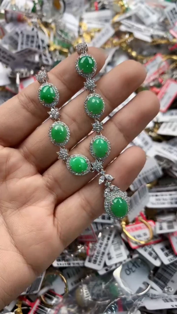 银S925镶嵌戒指翡翠555    1
