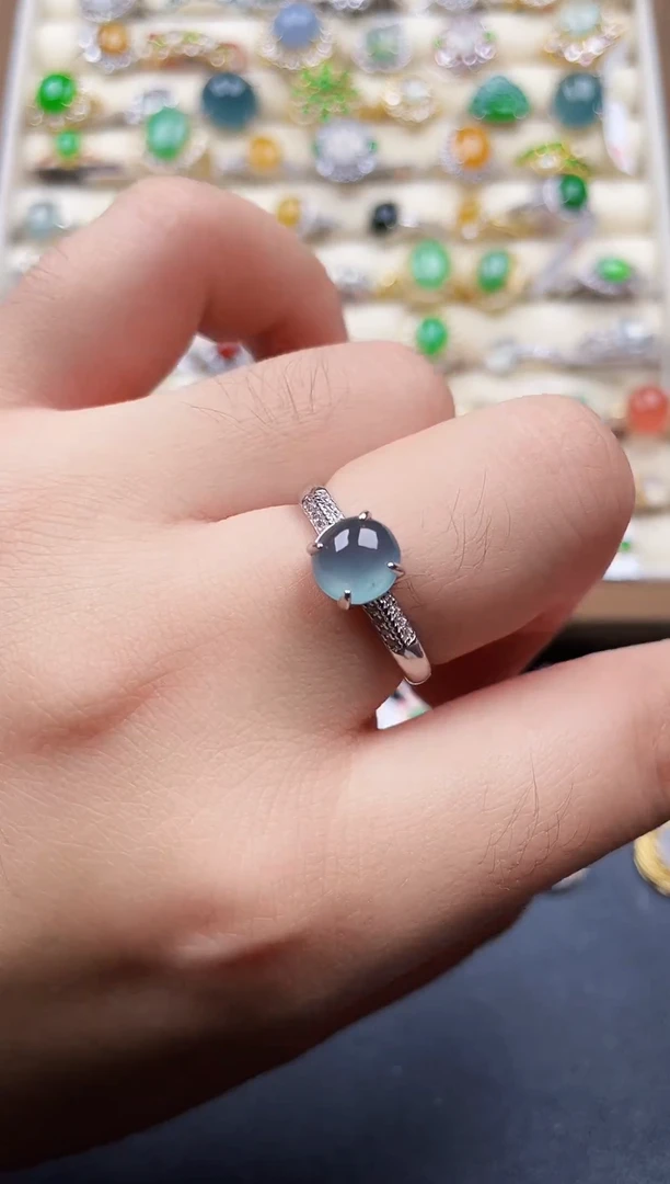 银S925镶嵌戒指翡翠65