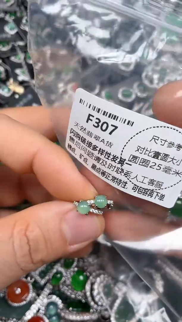 颈饰未镶嵌翡翠F307耳扣