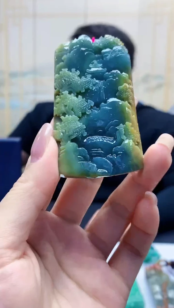 定制翡翠未镶嵌5060lr-毛货挂件25