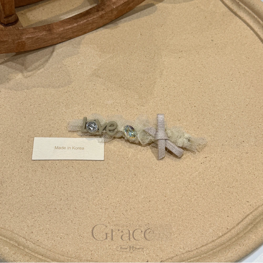 「蕾丝系列-love」韩国25春夏刘海夹侧边夹顶夹鸭嘴夹