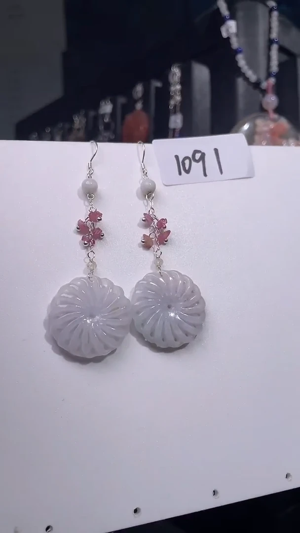 银S925镶嵌耳饰紫晶喜欢拍