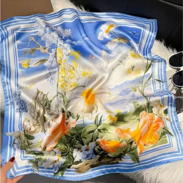 繁华相框70*70左右百搭方巾布料