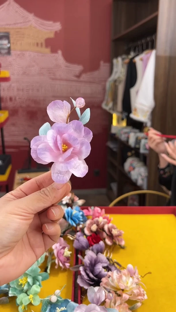 【闪购商品】刺绣非遗绒花（发饰）