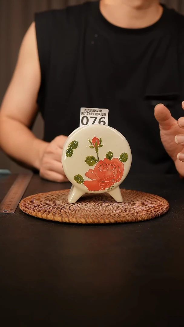 瓷片076鼓盆小号口6*4高10