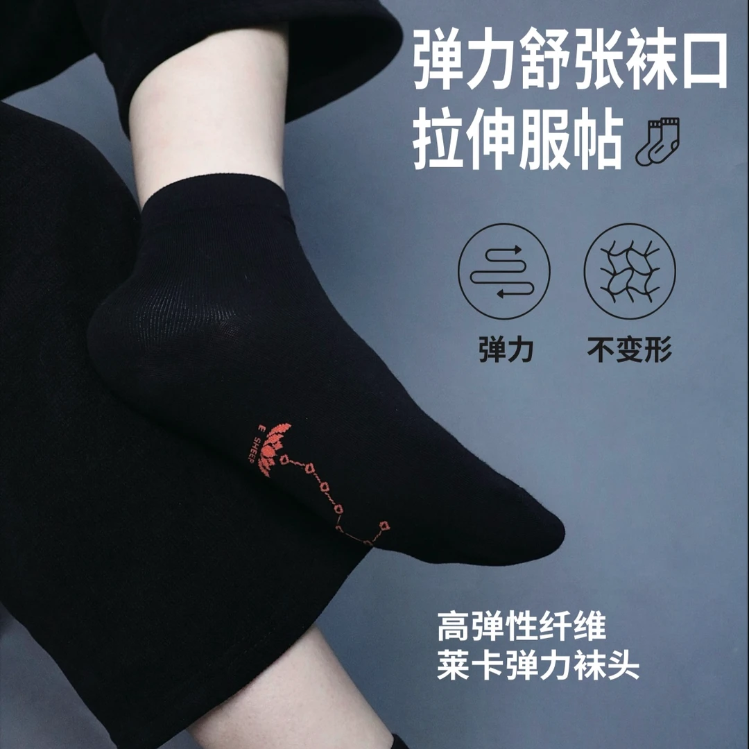 E只棉羊[日常3双装] 10A级正品抗菌防臭精油袜四季男女长筒袜