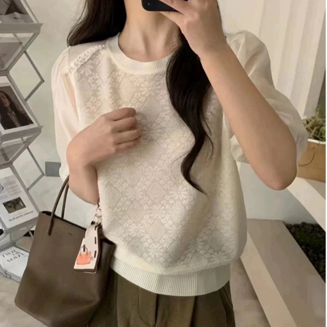 2025年新款短袖T恤女装夏装桑蚕丝针织打底衫百搭宽松半袖上衣