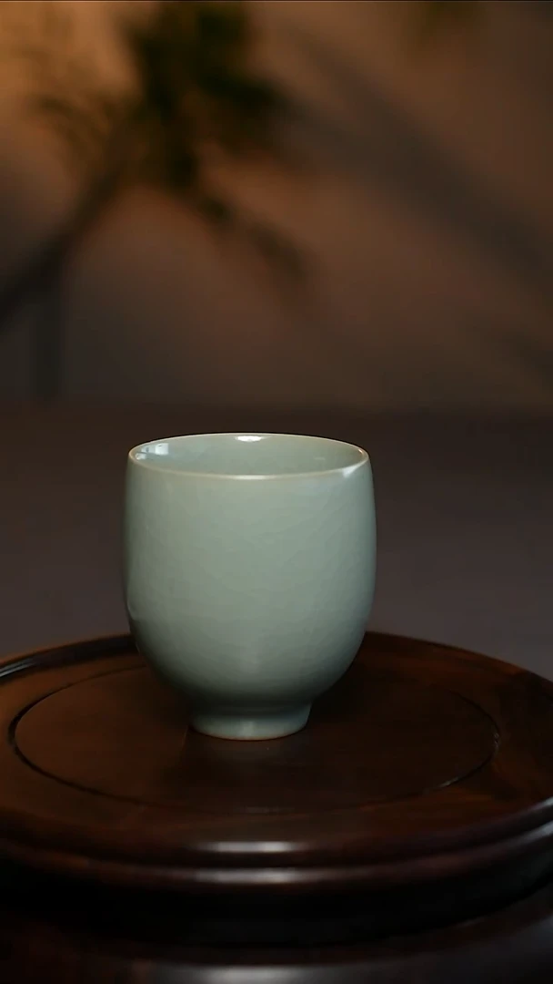 仿古汝官釉原产地佛像杯