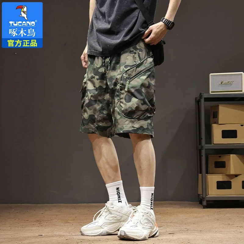 啄木鸟TUCANO户外机能迷彩工装短裤男士秋季2025爆款薄款战术猎装