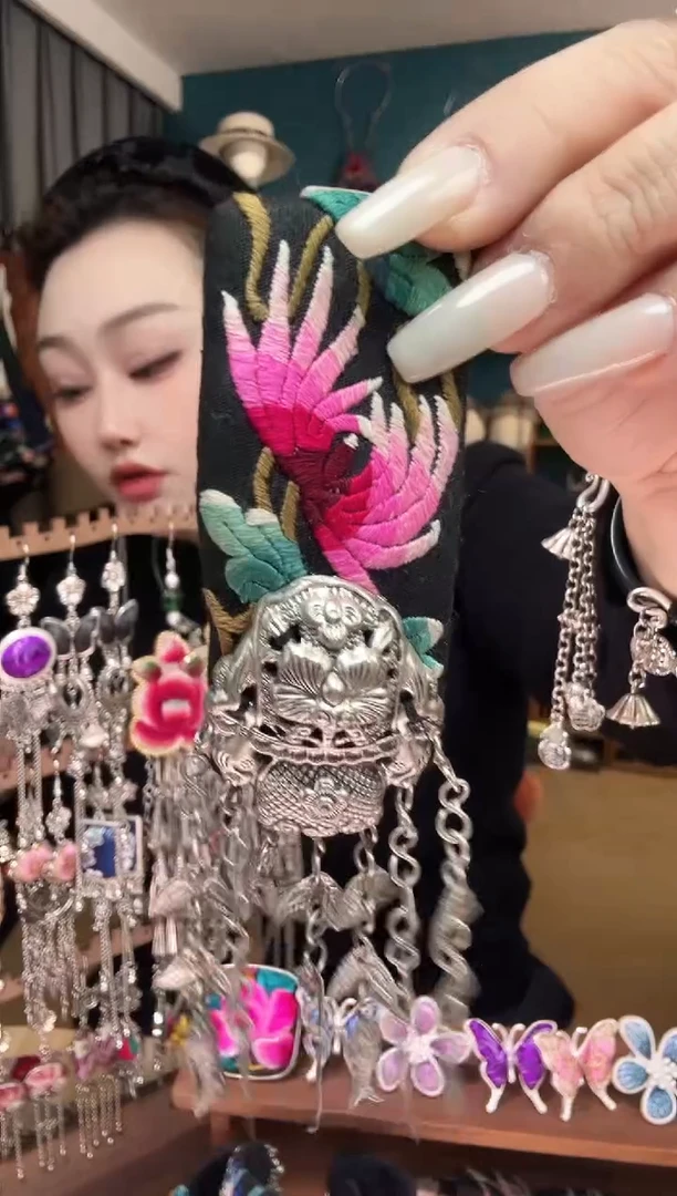 刺绣纯手工民族风刺绣发夹