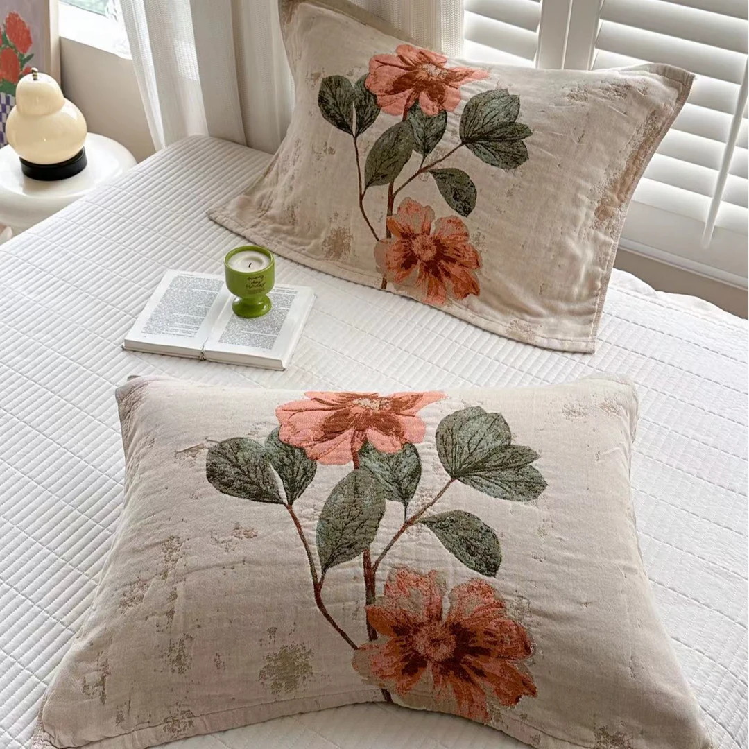 【纱布枕巾】-纯棉四层纱布枕巾一对装 家用枕头巾 沙发扶手巾