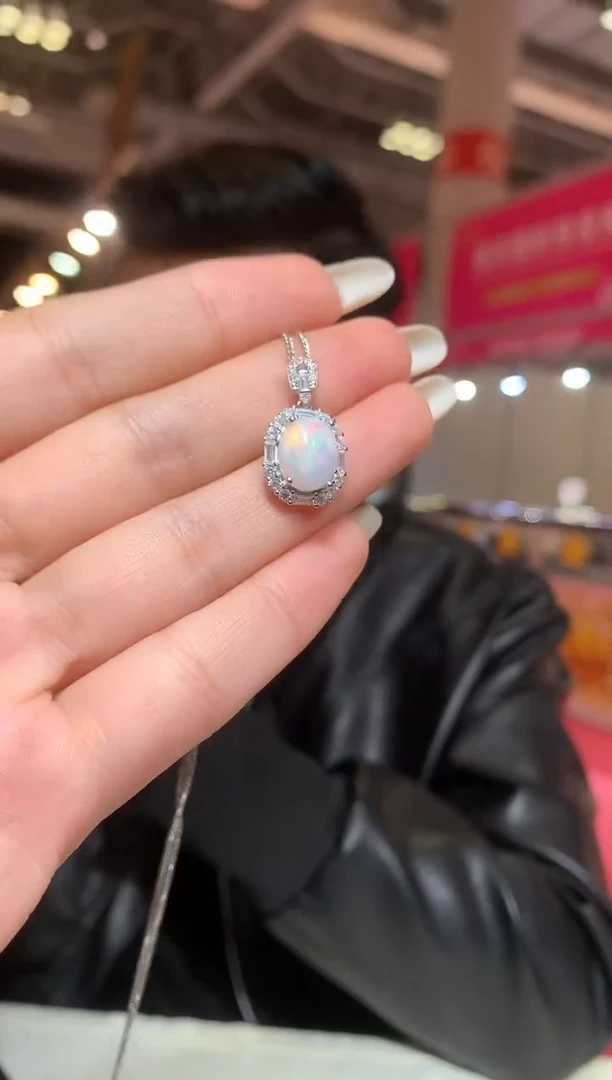 银S925镶嵌欧泊颈饰【宝石世家严选】