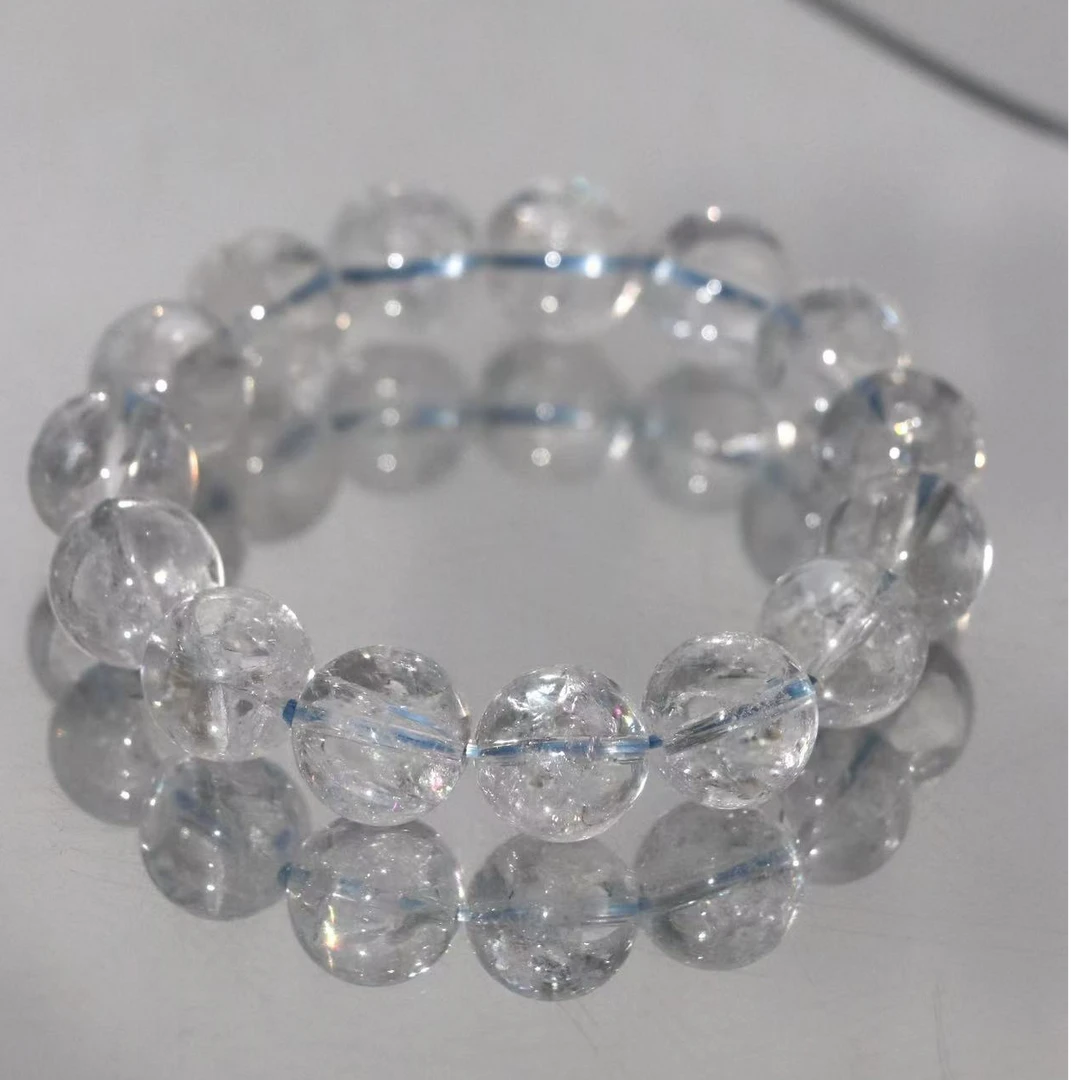 毕业级喜马拉雅天然白阿赛手串消磁水晶-默认表皮微瑕-多样性发一