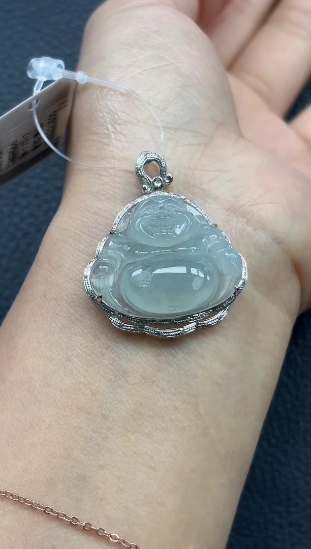 颈饰18K金镶嵌翡翠YM127-2 佛公