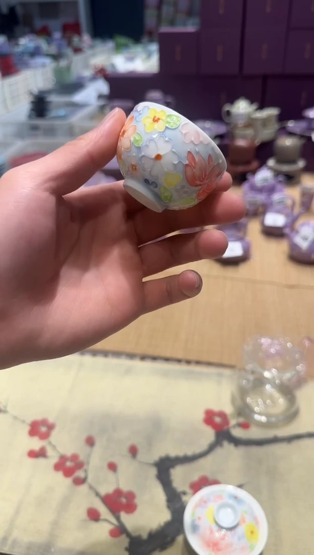 瓷片瓷手绘茶具正品