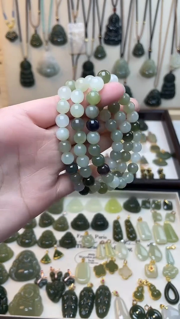 未镶嵌手串和田玉多宝随机发