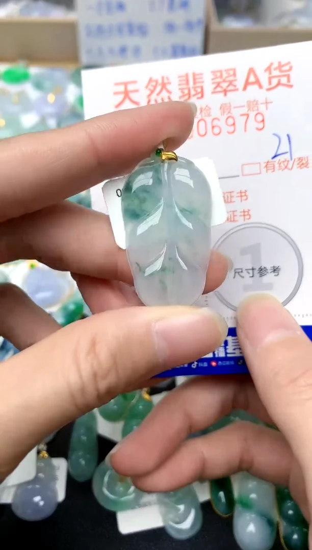 【闪购商品】翡翠颈饰18K金镶嵌21天然A货翡翠