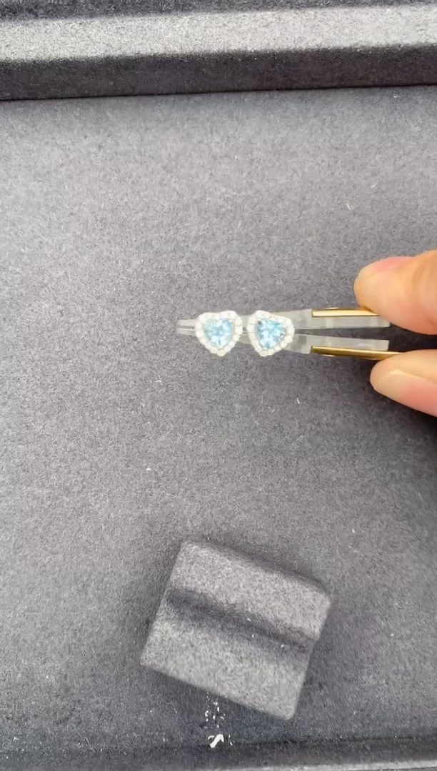 18K金镶嵌耳坠海蓝宝石ct海宝石 GD