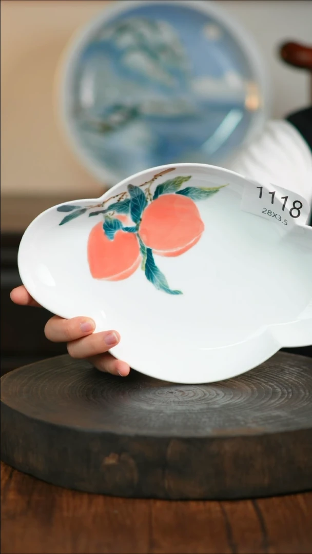 盘手绘釉下彩陶瓷餐具1118
