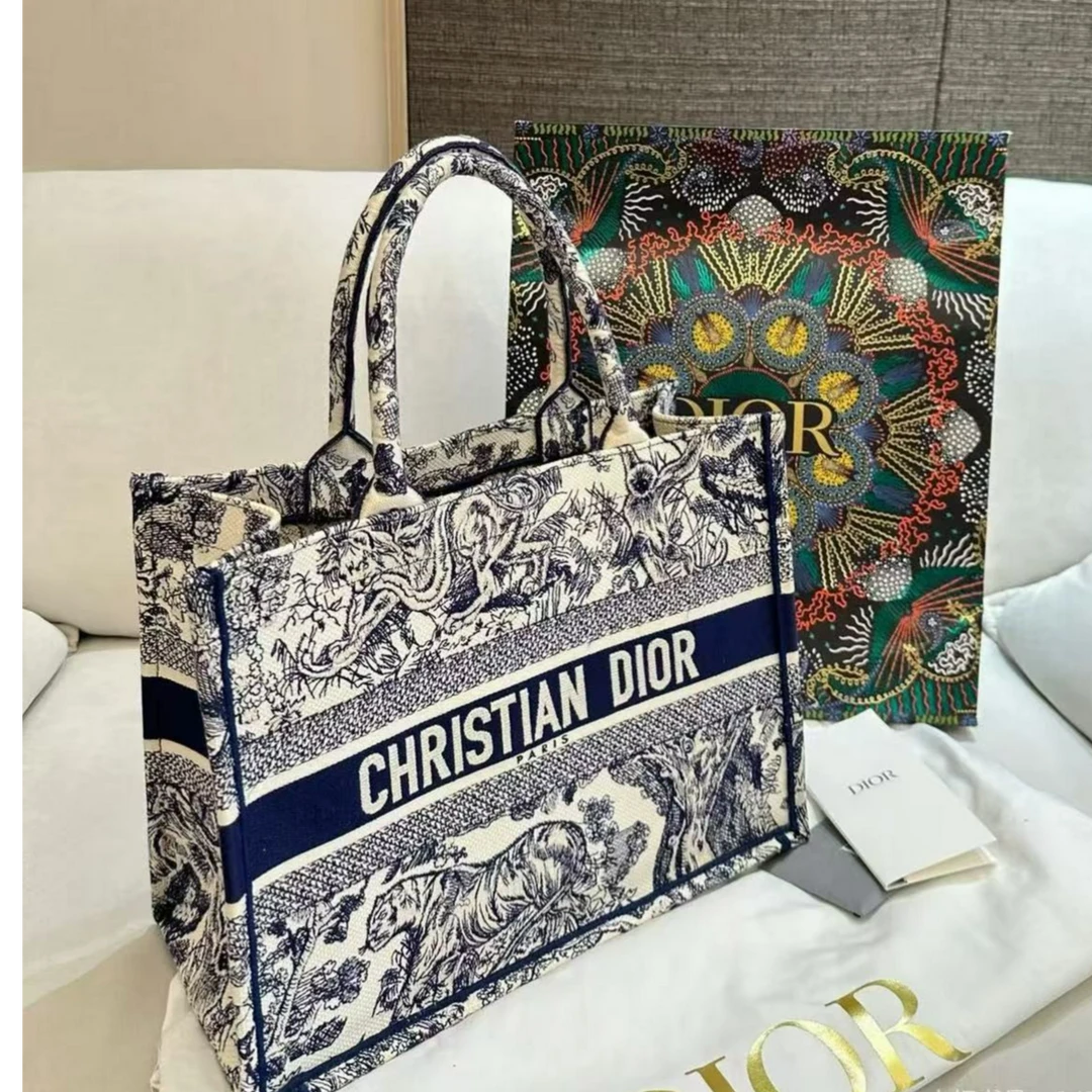 95新 DIOR/迪奥 青奢荟/托特中号动物园手提包//75676
