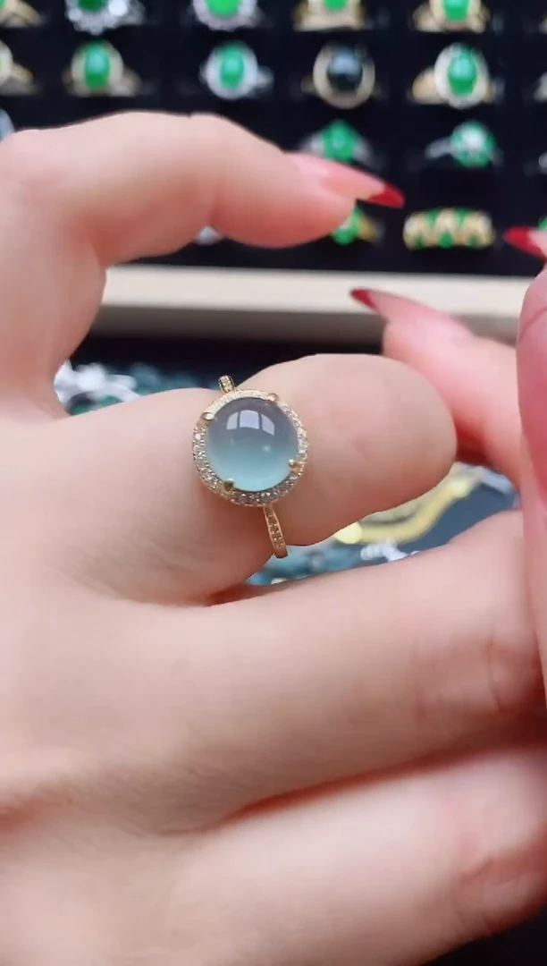 【闪购商品】翡翠戒指银S925镶嵌1321