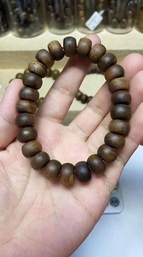 沉香手串福*运沉香沉香手串算盘珠1.2文莱粗纹软丝沉水
