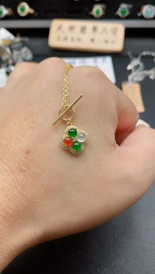 套链银S925镶嵌翡翠1