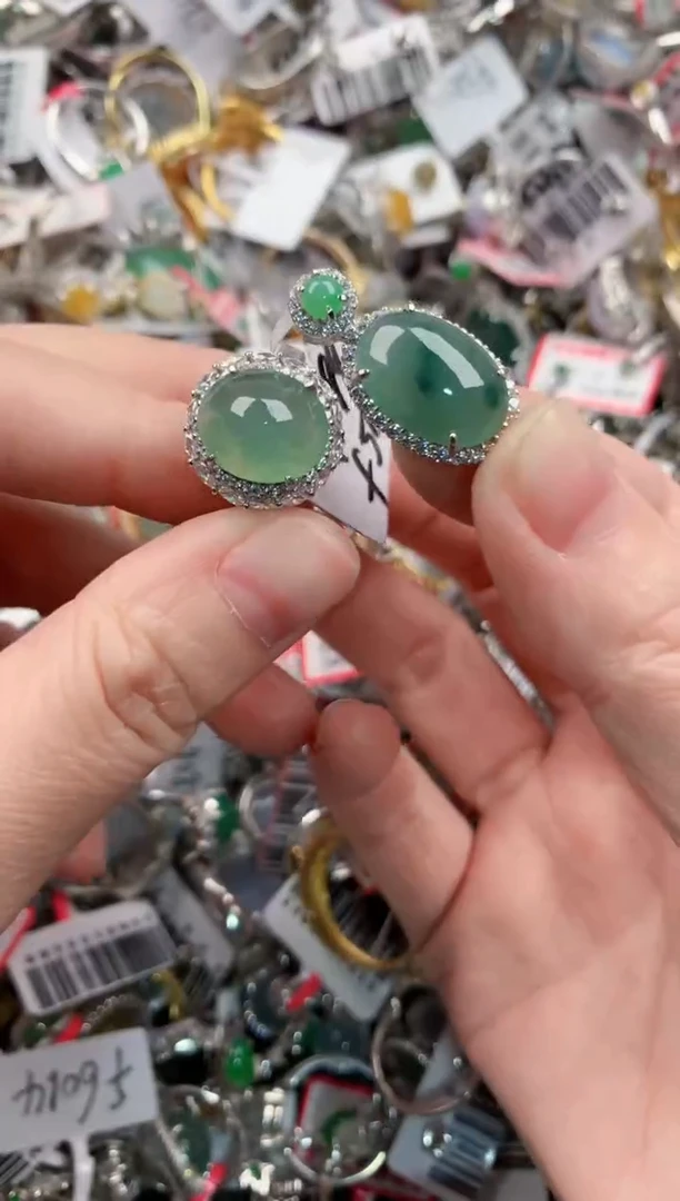 银S925镶嵌戒指翡翠333     7