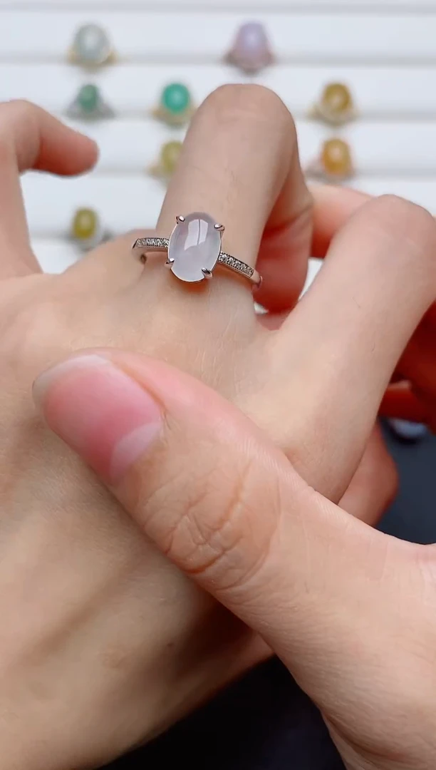 银S925镶嵌戒指翡翠1