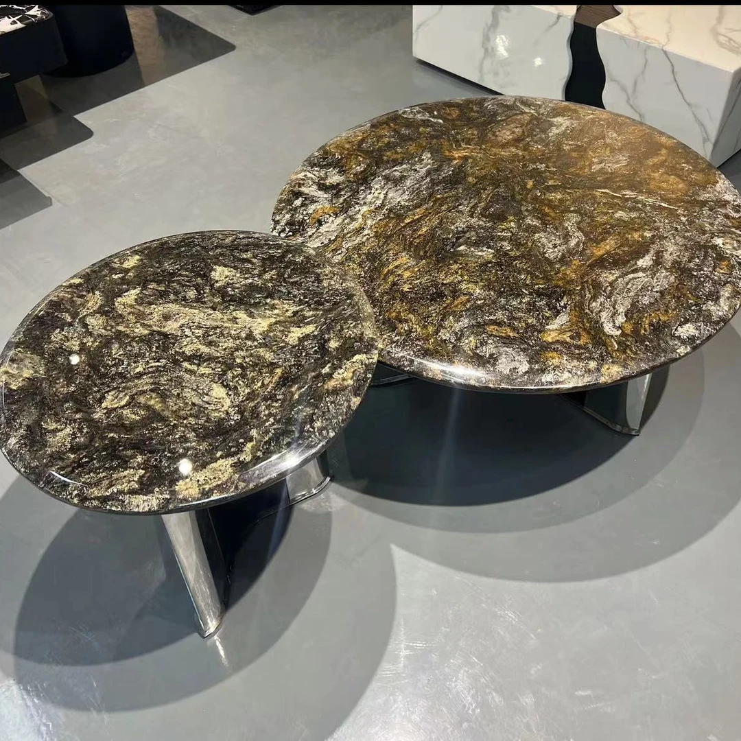 国外进口天然大理石璀璨星河意式极简百搭茶几奢石现代简约高级