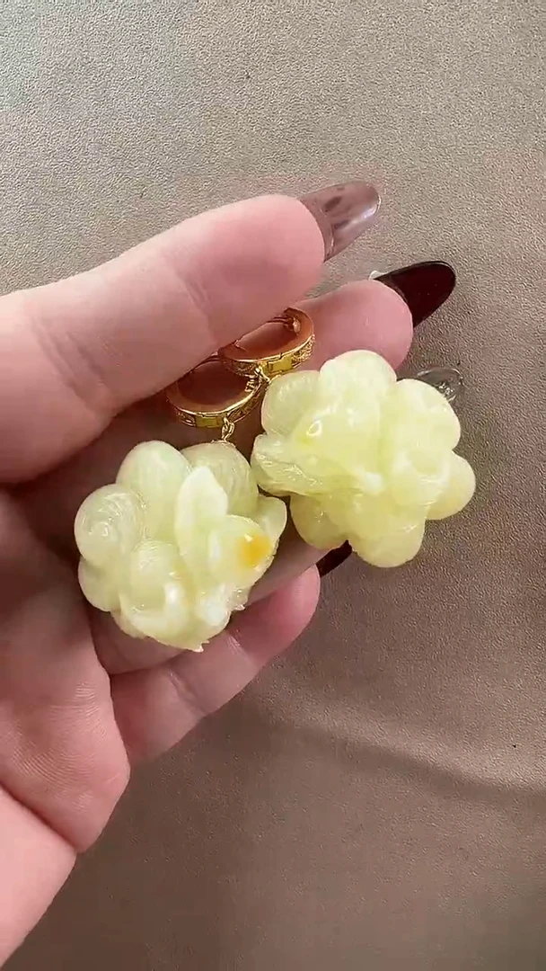 【闪购商品】琥珀耳饰未镶嵌耳环