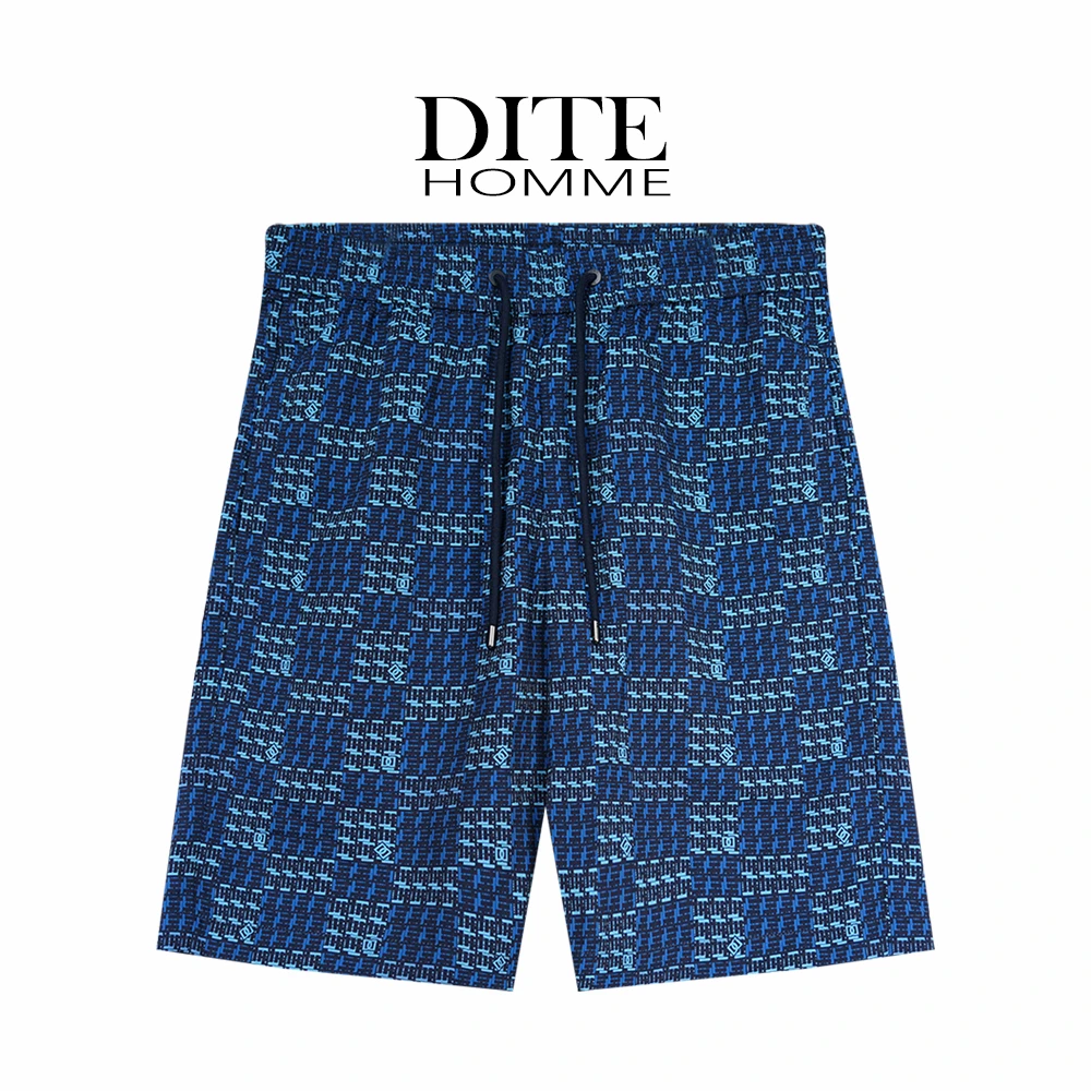 DITE迪特25春夏速干时尚夏短裤五分裤通勤风满印花直筒裤日常百搭