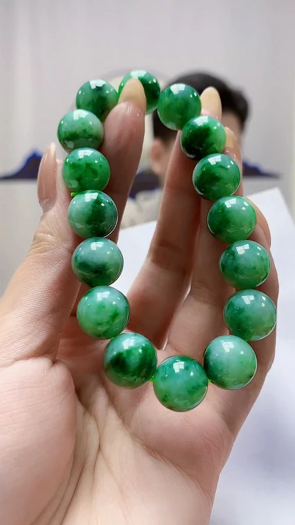 未镶嵌定制翡翠4917MM-毛货手串126